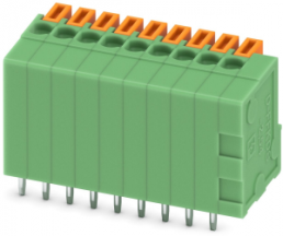 PCB terminal, 9 pole, pitch 2.54 mm, AWG 26-20, 6 A, spring-clamp connection, green, 1888276