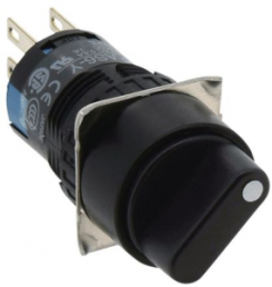Selector switch, unlit, latching, waistband round, 2 x 90°, mounting Ø 18 mm, AS6M-2Y2P