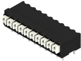 PCB terminal, 10 pole, pitch 3.5 mm, AWG 28-14, 12 A, spring-clamp connection, black, 1875130000