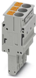 Plug, push-in connection, 0.5-10 mm², 3 pole, 41 A, 8 kV, gray, 3061583