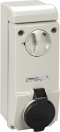CEE wall socket, 5 pole, 16 A/480-500 V, black, 7 h, IP44, 83038