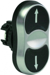Double pushbutton, unlit, groping, waistband oval, black, mounting Ø 22 mm, L61QA33C