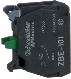 Auxiliary switch block, 1 Form A (N/O), 240 V, 3 A, ZBE101