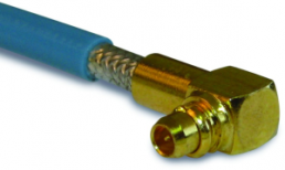 MMCX plug 50 Ω, RG-405, Belden 1671A, solder connection, angled, 262113
