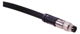 Sensor actuator cable, M8-cable plug, straight to open end, 8 pole, 0.5 m, PUR, black, 21347300822005