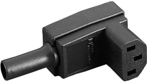 Appliance inlet C13, 3 pole, cable assembly, screw connection, black, PX0588