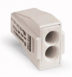 Junction box terminal, 1 pole, 0.75-2.5 mm², clamping points: 2, light gray, push-in wire connection, 24 A