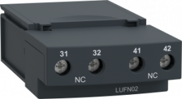 Auxiliary switch module, 2 pole, 5 A, 1 Form A (N/O) + 1 Form B (N/C), screw connection, LUFN11