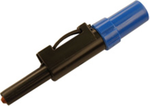 4 mm plug, solder connection, 2.5 mm², CAT O, blue, SLS 10 B BL