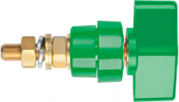 Pole terminal, 4 mm, green, 1000 V, 100 A, screw connection, nickel-plated, POL 102 / GN