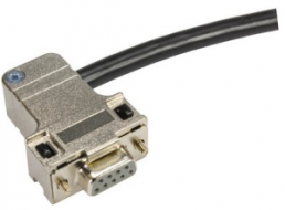 D-Sub connector housing, size: 5 (DD), angled 70°, cable Ø 6 to 14 mm, thermoplastic, shielded, silver, 09670500448
