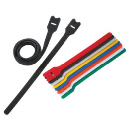 Cable tie with Velcro tape, releasable, nylon, (L x W) 203.2 x 25.4 mm, bundle-Ø 6.4 to 48.5 mm, black, -18 to 104 °C