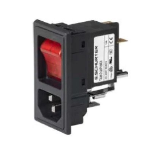 Combination element C14 or C18, 3 pole/2 pole, snap-in, plug-in connection, black, 3-109-713