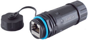 RJ45 connector with cap, Cat 6, straight, BS08-01048
