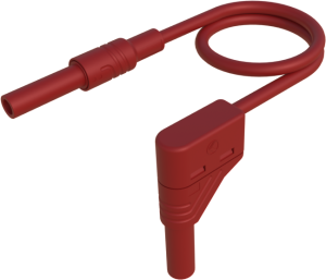 Measuring lead with (4 mm plug, straight) to (4 mm socket, straight), 1 m, red, PVC, 2.5 mm², CAT III