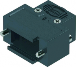 D-Sub connector housing, size: 1 (DE), straight 180°, cable Ø 1.5 to 7.5 mm, thermoplastic, black, 09670090482160