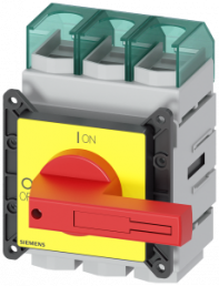 Emergency stop load-break switch, Rotary actuator, 3 pole, 160 A, 690 V, (W x H x D) 112 x 169 x 94 mm, front mounting, 3LD2305-0TK13