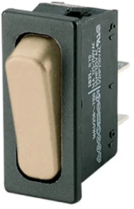 Rocker switch, white, 1 pole, On-Off, off switch, 20 A/250 VAC, IP40, unlit, unprinted