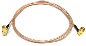 Coaxial cable, SMA plug (angled) to SMA plug (angled), 50 Ω, RG-316, grommet black, 1.2192 m, BU-4150032048