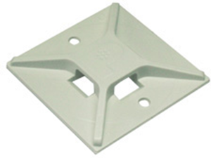 Mounting base, nylon, white, (L x W x H) 38.1 x 38.1 x 6.4 mm