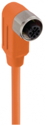 Sensor actuator cable, M12-cable socket, angled to open end, 4 pole, 8 m, PVC, orange, 4 A, 4721