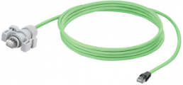 System cable, RJ45 plug, straight to RJ45 plug, straight, Cat 5, SF/UTP, 5 m, green