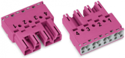 Plug, 4 pole, spring-clamp connection, 0.5-4.0 mm², pink, 770-294