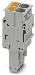 Plug, push-in connection, 0.5-10 mm², 2 pole, 41 A, 8 kV, gray, 3061570