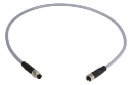 Sensor actuator cable, M8-cable plug, straight to M8-cable socket, straight, 4 pole, 0.5 m, PVC, gray, 21348081481005