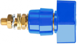 Pole terminal, 4 mm, blue, 1000 V, 63 A, screw connection, nickel-plated, POL 631 / BL