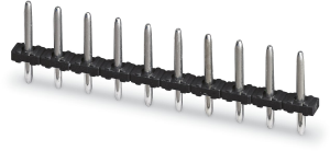 Pin header, 15 pole, pitch 5 mm, straight, black, 1933312