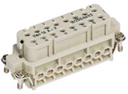 Socket contact insert, 16A, 16 pole, equipped, screw connection, with PE contact, 09200162812