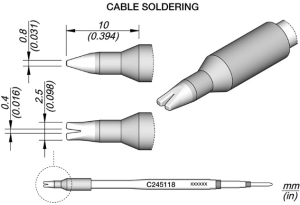 Soldering tip, Special form, (W) 0.4 mm, C245118