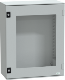 Control cabinet, (H x W x D) 530 x 430 x 200 mm, IP66, polyester, light gray, NSYPLM54TG