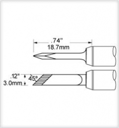 Soldering tip, Blade shape, (W) 3 mm, 330 °C, STV-DRK30AR