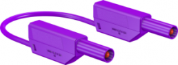 Measuring lead with (4 mm plug, spring-loaded, straight) to (4 mm plug, spring-loaded, straight), 1 m, purple, PVC, 0.75 mm², CAT III