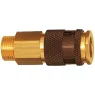 Quick-release coupling, brown, L 57.5 mm, 35 bar, brass, 107665