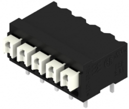 PCB terminal, 5 pole, pitch 3.81 mm, AWG 28-14, 12 A, spring-clamp connection, black, 1875950000