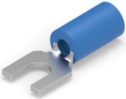 Insulated forked cable lug, 1.04-2.62 mm², AWG 16 to 14, M3.5, blue