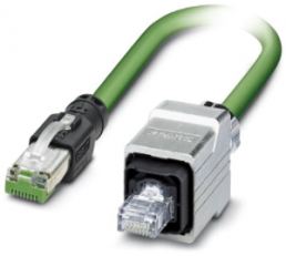Network cable, RJ45 plug, straight to RJ45 plug, straight, Cat 5e, SF/TQ, PVC, 5 m, green