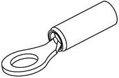 Insulated ring cable lug, 0.518 mm², AWG 20, 4.34 mm, M4, gray
