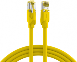 Patch cable, RJ45 plug, straight to RJ45 plug, straight, Cat 6A, S/FTP, LSZH, 0.15 m, yellow