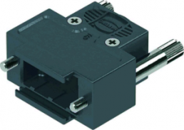 D-Sub connector housing, size: 1 (DE), straight 180°, cable Ø 1.5 to 7.5 mm, thermoplastic, black, 09670090432160