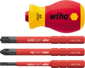 VDE screwdriver, PH2, SL/PZ2, 3.5 mm, Phillips/Pozidriv/slotted, 41230