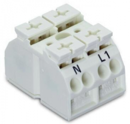 4-wire device connection terminal, 2 pole, pitch 12 mm, 0.5-4.0 mm², AWG 20-12, 32 A, 500 V, push-in, 862-2652