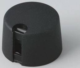 Rotary knob, 4 mm, plastic, black, Ø 24 mm, H 16 mm, A1024049