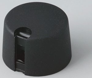 Rotary knob, 6 mm, plastic, black, Ø 24 mm, H 16 mm, A1024649