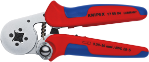 Crimping pliers for wire end ferrules, 0.08-10 mm², AWG 28-5, Knipex, 97 55 04