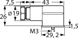 Valve connector, DIN shape A, 3 pole + PE, 250 V, 0.25-1.5 mm², 934618011