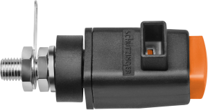 Quick pressure clamp, orange, 300 V, 16 A, thread, nickel-plated, SDK 800 / OR